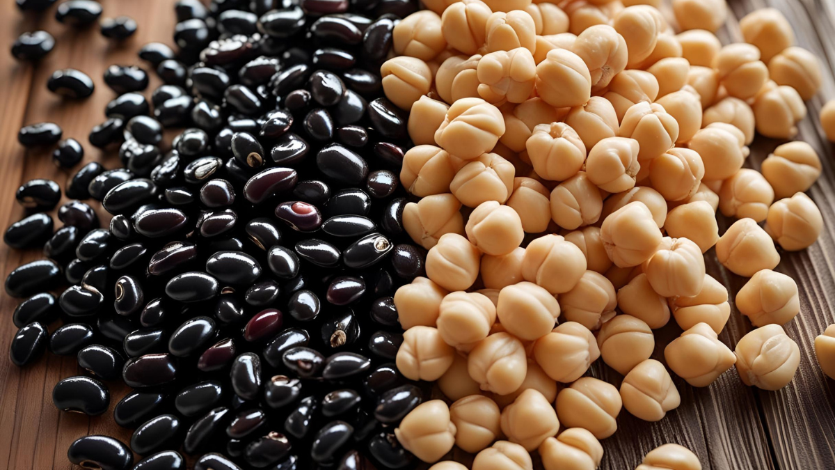 comer frijoles negros o garbanzos